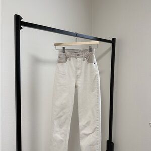 Light Cream High-Waisted Jeans